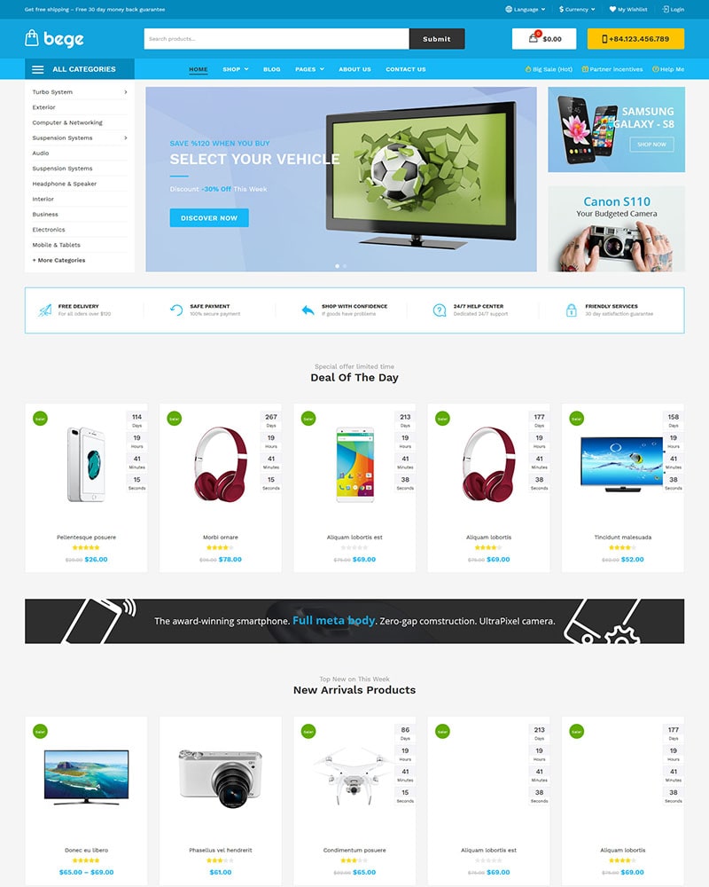 Bege - Website Template for Digital, Electronics Shop
