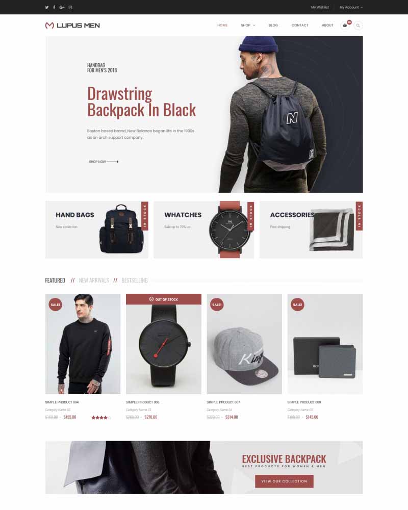 Lupus Men - Website Template for Clothing, Fashion Shop