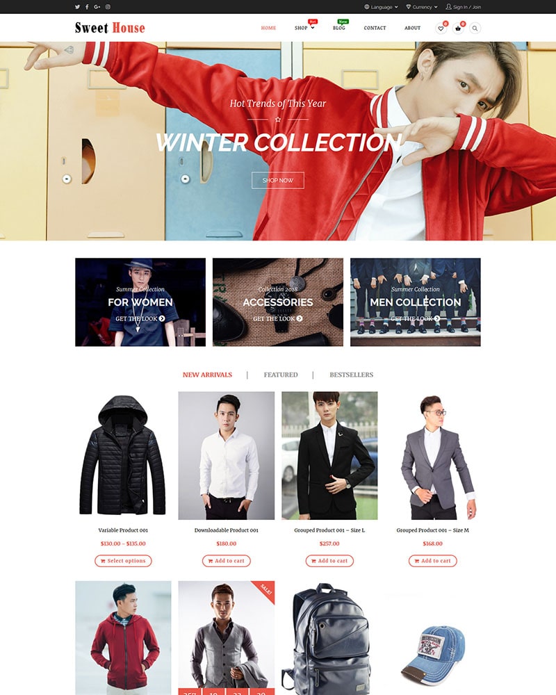 Sweet House - Website Template for Clothing, Fashion Shop