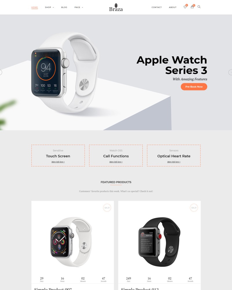 Braza - Website Template for Smartwatches Shop