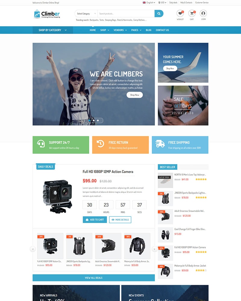 Climber - Website Template for Multi-Vendor Marketplace