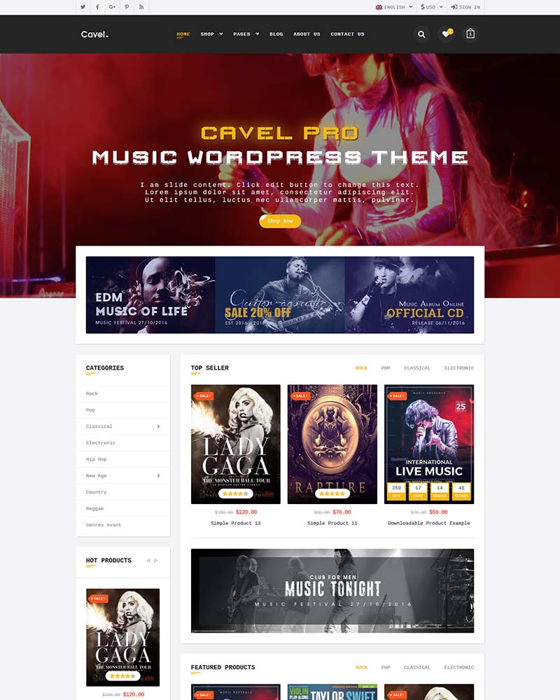 Cavel - Website Template for Books, CD & DVD Stores