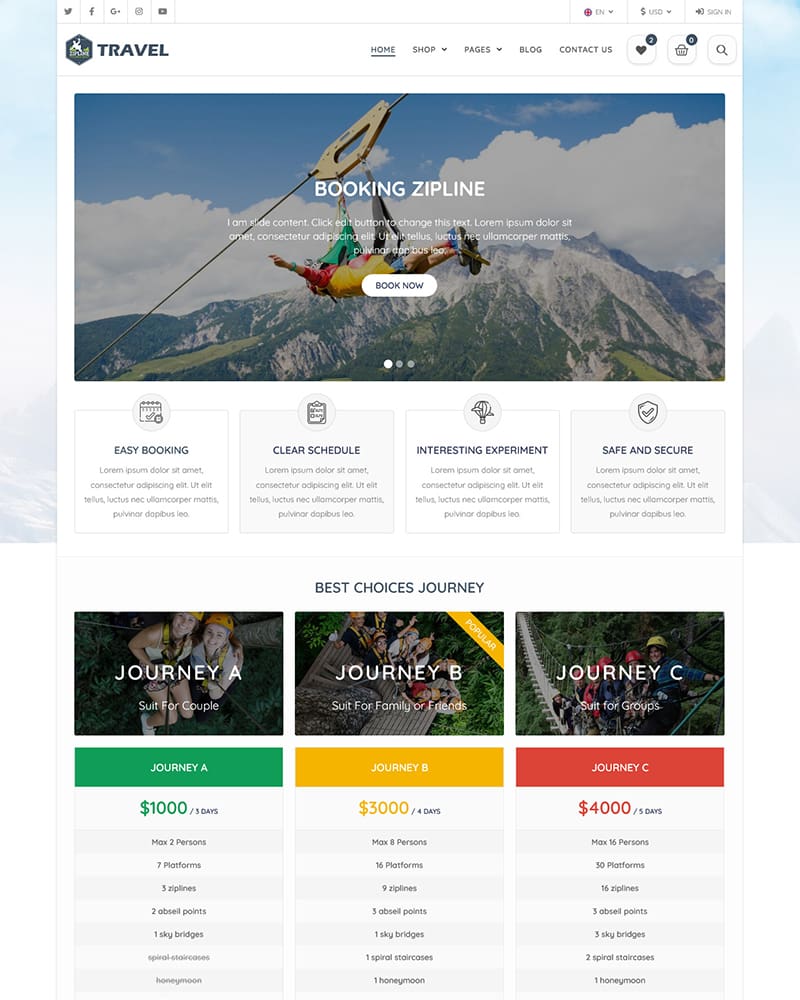 Travel - Website Template for Travel Tour Booking