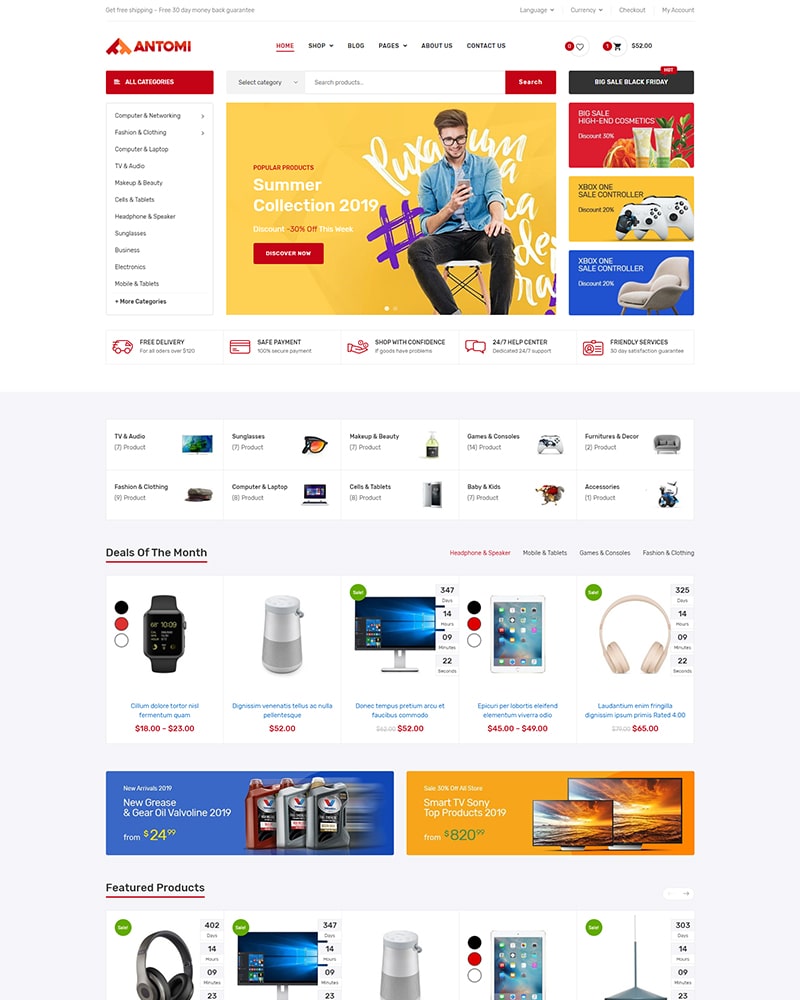 Antomi - Website Template for Electronics, Digital Stores