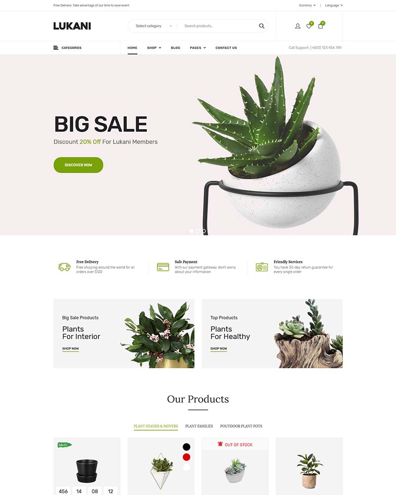 Lukani - Website Template for Plants Shop