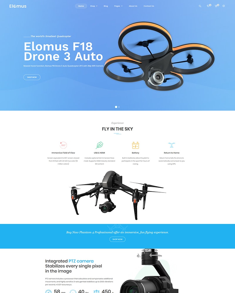 Elomus - Website Template for Drone, Quadcopter Shop