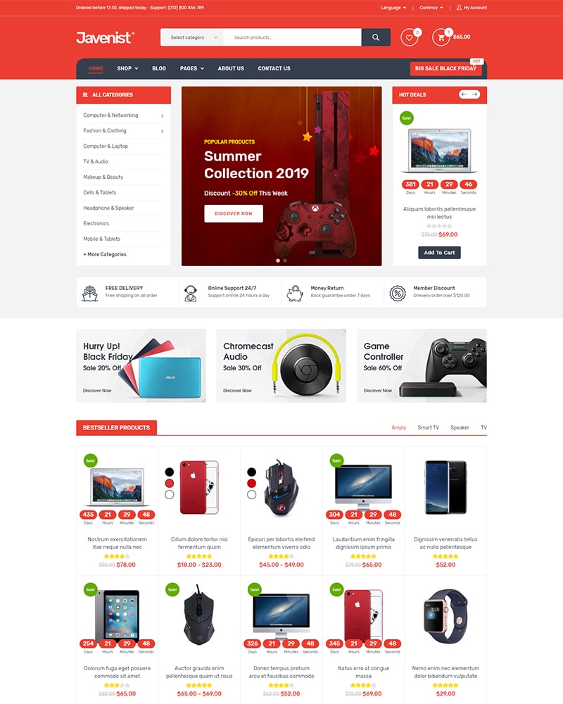 Javenist - Website Template for Digital, Furniture Stores