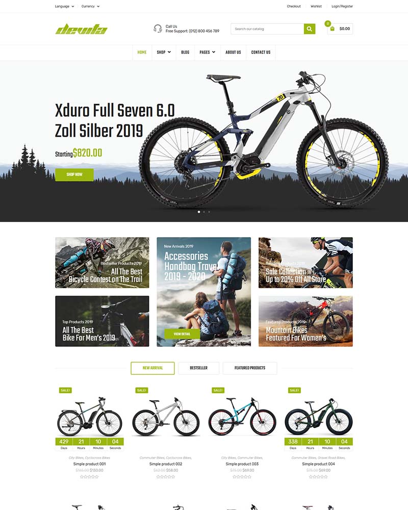 Devita - Website Template for Bike, Bicycle Store
