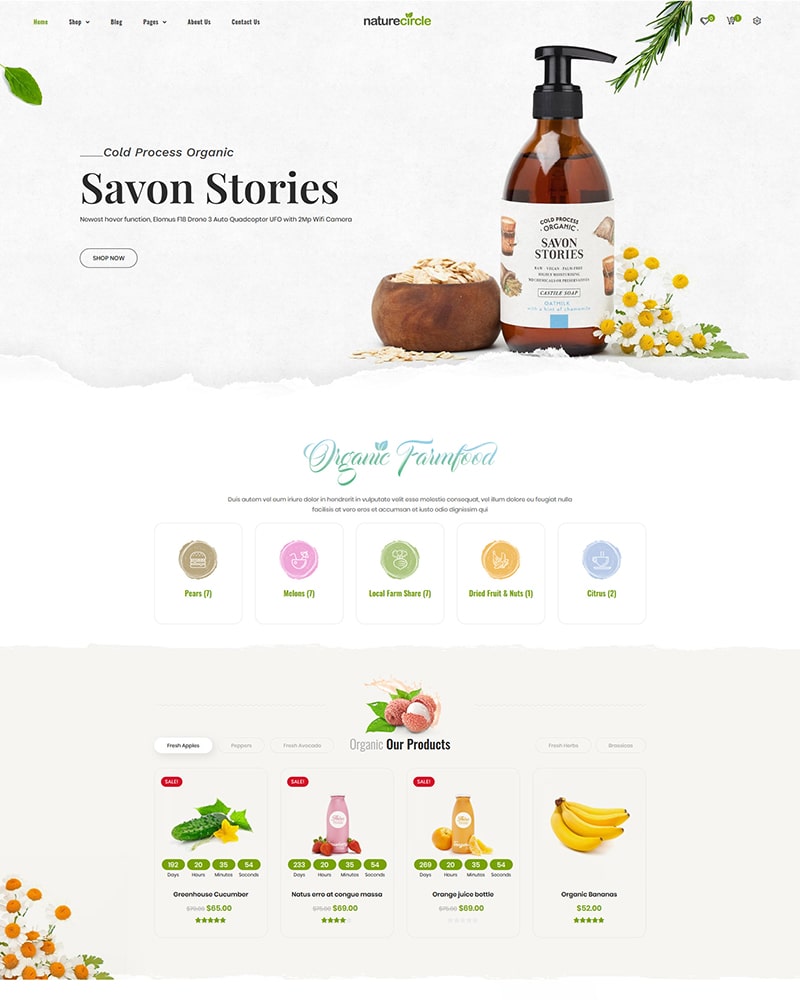Nature Circle - Website Template for Organic Food Farm